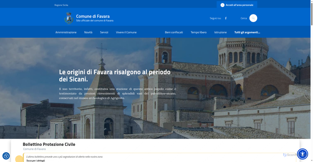 Security scan screenshot of https://www.comune.favara.ag.it