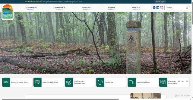 Security scan screenshot of https://warrencountyva.gov/