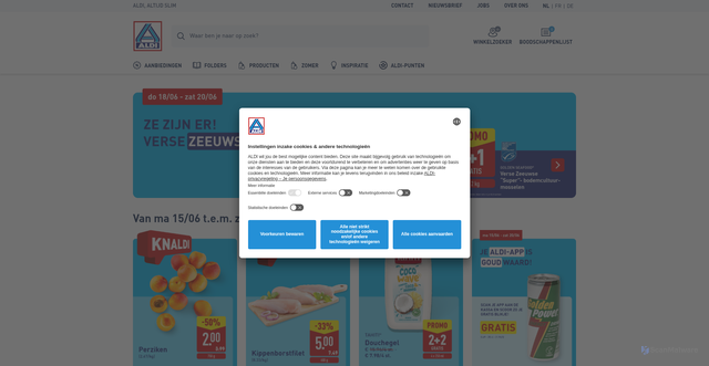 Security scan screenshot of https://aldi.be