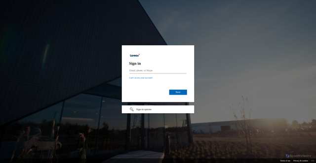 Security scan screenshot of https://lareauinc-my.sharepoint.com