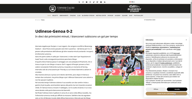 Security scan screenshot of https://udinese.cdn.xpl.io/news/squadra/udinese-genoa-0-2