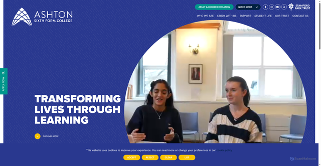Security scan screenshot of https://www.asfc.ac.uk/