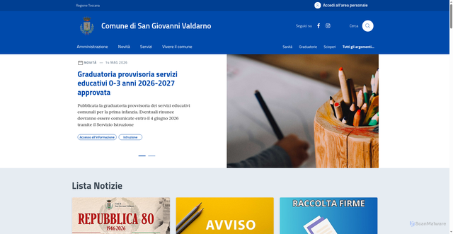 Security scan screenshot of https://www.comunesgv.it