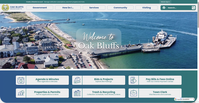 Security scan screenshot of https://oakbluffsma.gov/
