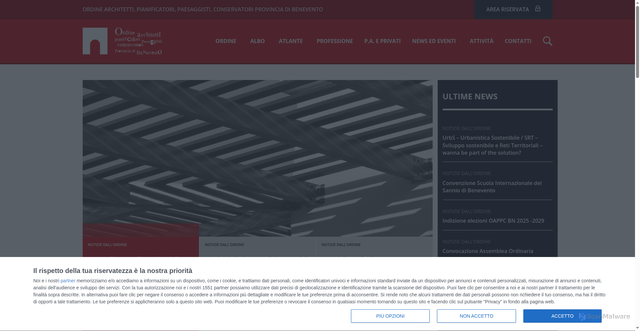 Security scan screenshot of https://www.ordinearchitetti.bn.it/