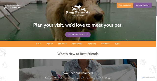 Security scan screenshot of https://bestfriendspetcare.com/