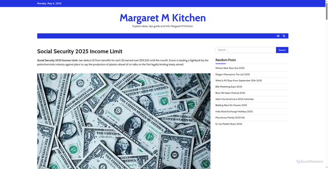 Security scan screenshot of https://margaretmkitchend.pages.dev/ahlnv-social-security-2025-income-limit-azkjn/
