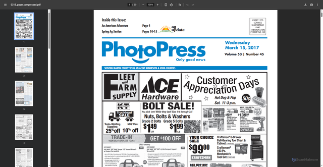Security scan screenshot of https://www.fairmontphotopress.com/uploads/2/3/6/1/23619394/0315_paper.compressed.pdf