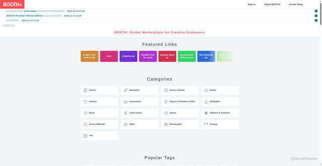 Security scan screenshot of https://booth.pximg.net