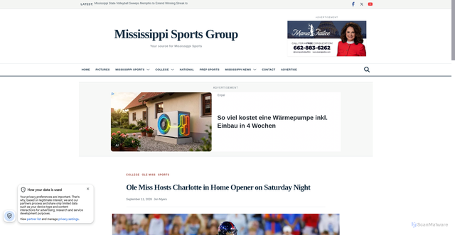 Security scan screenshot of https://sportsmississippi.com/ole-miss/ole-miss-hosts-charlotte-in-home-opener-on-saturday-night/