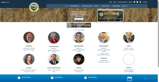 Security scan screenshot of https://www.canyoncounty.id.gov/
