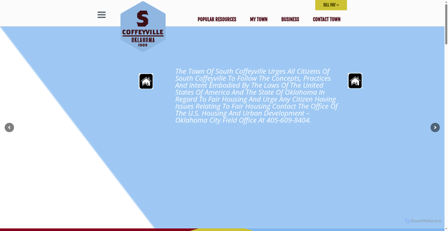 Security scan screenshot of https://southcoffeyvilleok.gov/