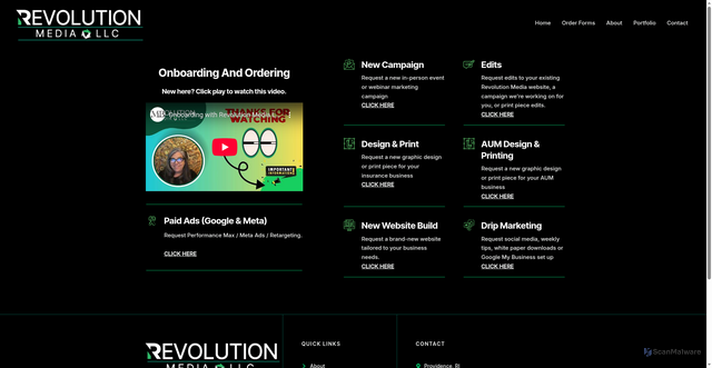 Security scan screenshot of https://revolutionmediallc.com/forms