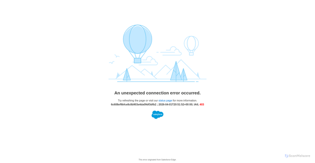 Security scan screenshot of https://ia6.edge2.salesforce.com