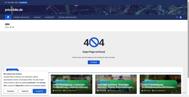 Security scan screenshot of https://price-bite.de/wp-json/wp/v2/pages/86