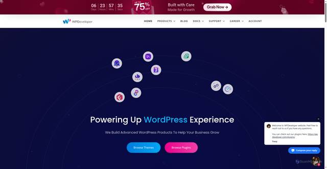 Security scan screenshot of https://wpdeveloper.com