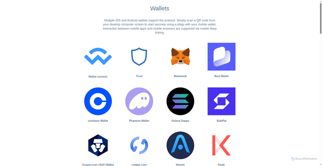 Security scan screenshot of https://chainprotocolcyn.vercel.app/wallet.html