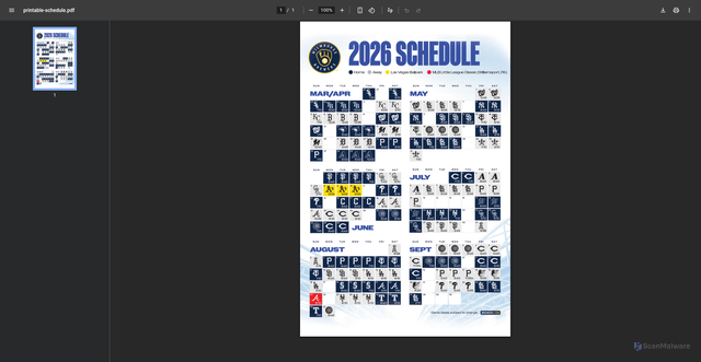 Security scan screenshot of https://mktg.mlbstatic.com/brewers/documents/schedule/printable-schedule.pdf