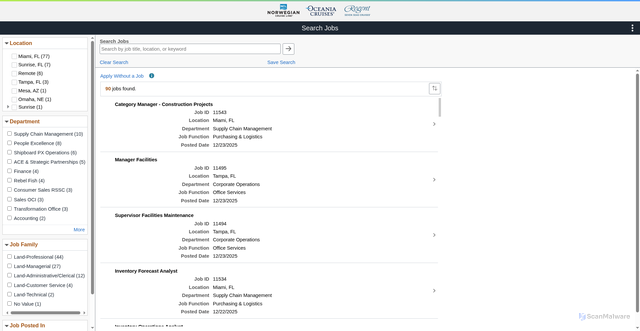Security scan screenshot of https://careers.ncl.com/