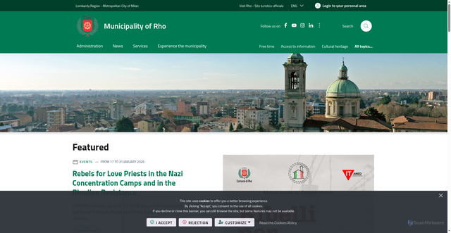 Security scan screenshot of https://www.comune.rho.mi.it/it-it/home