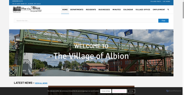Security scan screenshot of https://villageofalbionny.gov/
