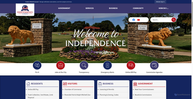 Security scan screenshot of https://independenceks.gov/