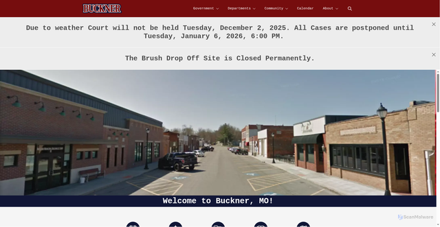 Security scan screenshot of https://cityofbucknermo.gov/