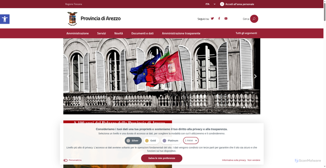 Security scan screenshot of https://provincia.arezzo.it/