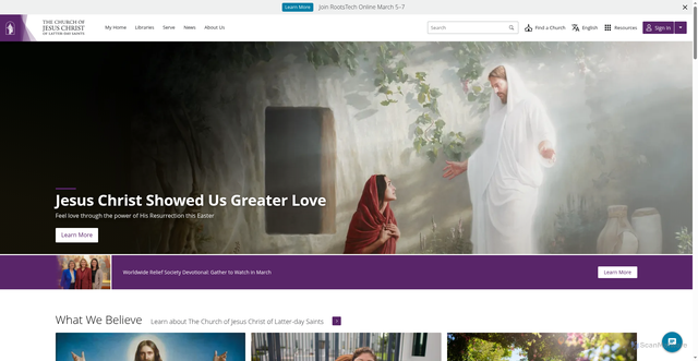 Security scan screenshot of https://ldschurch.org