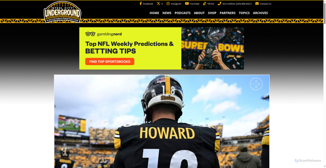 Security scan screenshot of https://www.steelcityunderground.com/2025/12/03/overreactions-from-steelers-nation-starting-will-howard/