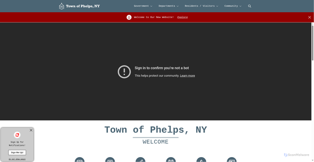 Security scan screenshot of https://townofphelpsny.gov/