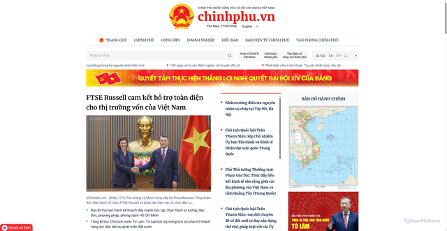 Security scan screenshot of https://chinhphu.vn