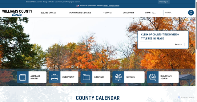 Security scan screenshot of https://williamscountyoh.gov/