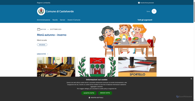 Security scan screenshot of https://www.comune.castelverde.cr.it/it