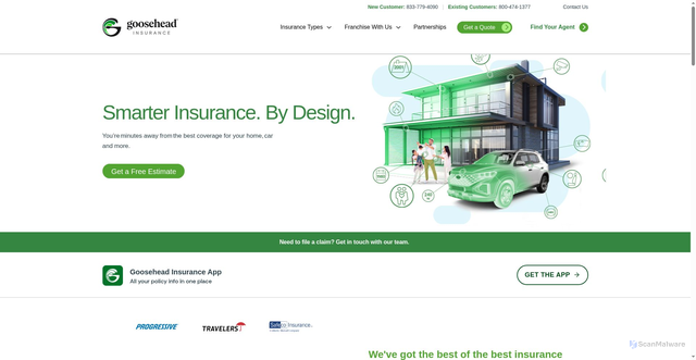 Security scan screenshot of https://www.goosehead.com