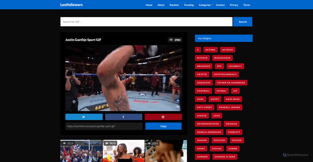 Security scan screenshot of https://batchfork.com/justin-gaethje-sport-gif/