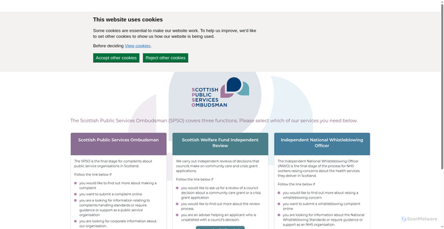 Security scan screenshot of https://www.spso.org.uk/