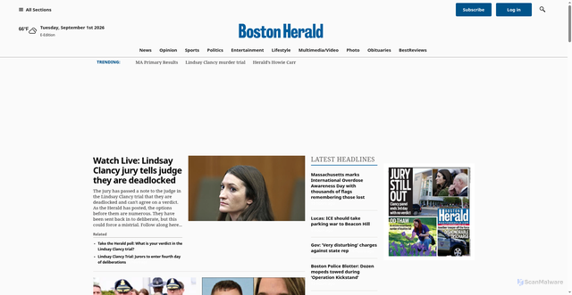 Security scan screenshot of https://www.bostonherald.com