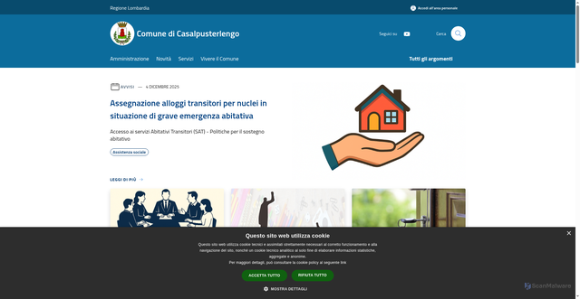 Security scan screenshot of https://www.comune.casalpusterlengo.lo.it/it