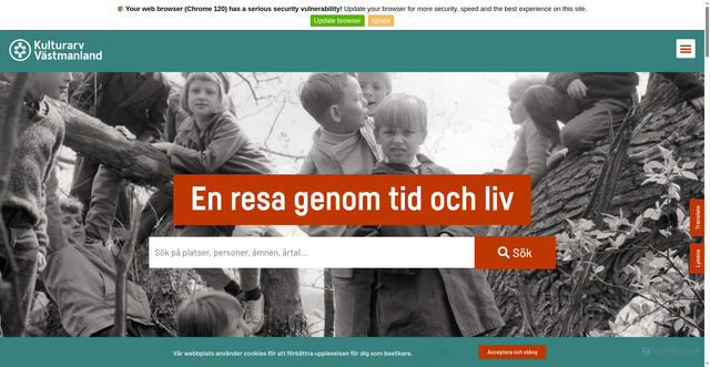 Security scan screenshot of https://kulturarvvastmanland.se
