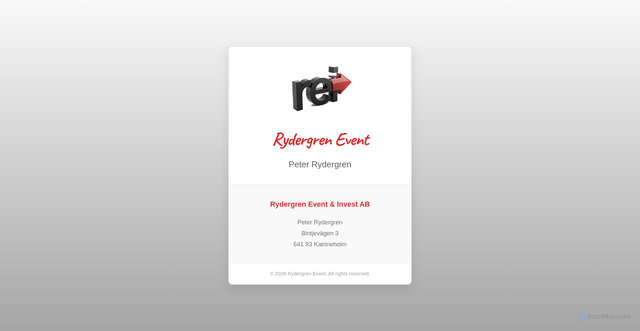 Security scan screenshot of https://rydergrenevent.se
