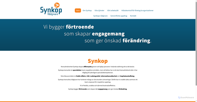 Security scan screenshot of https://synkop.nu
