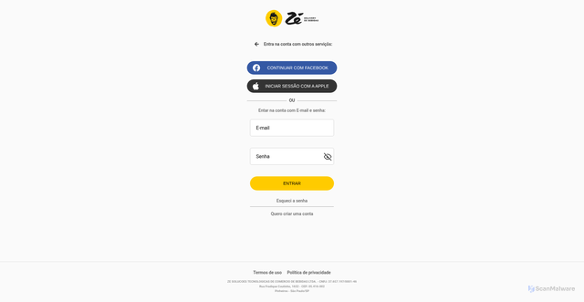 Security scan screenshot of https://login-ze-delivery.vercel.app/