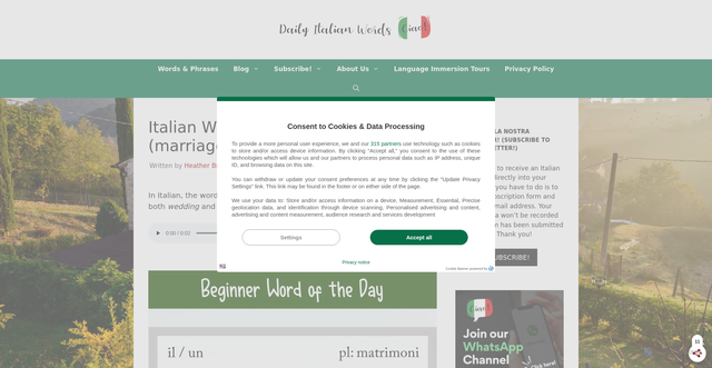 Security scan screenshot of https://dailyitalianwords.com/italian-word-for-marriage-wedding-matrimonio/