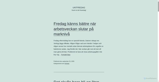 Security scan screenshot of https://untfredag.se