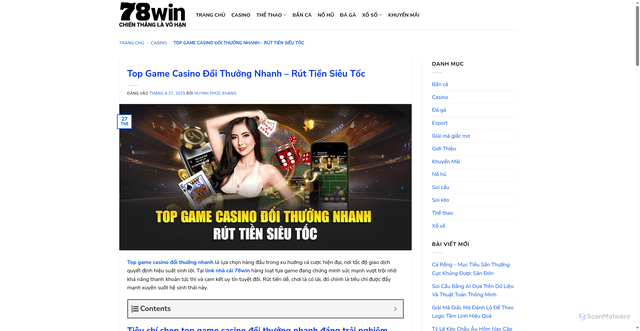 Security scan screenshot of https://shoponline.us.com/top-game-casino-doi-thuong-nhanh/
