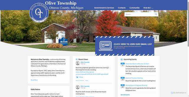 Security scan screenshot of https://olivetownship.org/