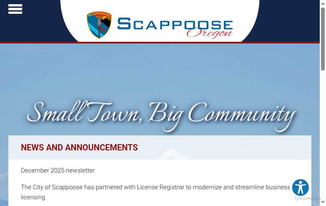 Security scan screenshot of https://www.scappoose.gov/