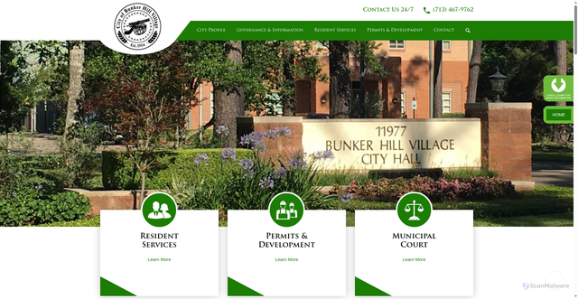 Security scan screenshot of https://bunkerhilltx.gov/