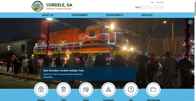 Security scan screenshot of https://www.cordelega.gov/